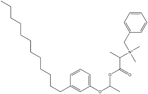 N,N-Dimethyl-N-benzyl-N-[1-[[1-(3-dodecylphenyloxy)ethyl]oxycarbonyl]ethyl]aminium Structure