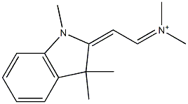 N,N-ジメチル-2-(2,3-ジヒドロ-1,3,3-トリメチル-1H-インドール-2-イリデン)-1-エタンイミニウム 化学構造式