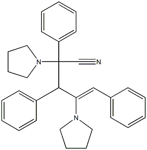 2,3,5-Triphenyl-2,4-bis(1-pyrrolidinyl)-4-pentenonitrile,,结构式