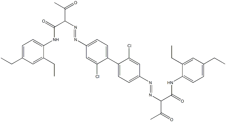 4,4'-Bis[[1-(2,4-diethylphenylamino)-1,3-dioxobutan-2-yl]azo]-2,2'-dichloro-1,1'-biphenyl 结构式