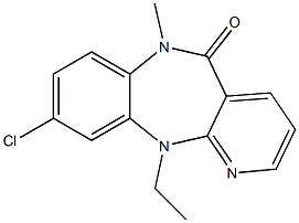 6,11-Dihydro-9-chloro-11-ethyl-6-methyl-5H-pyrido[2,3-b][1,5]benzodiazepin-5-one,,结构式