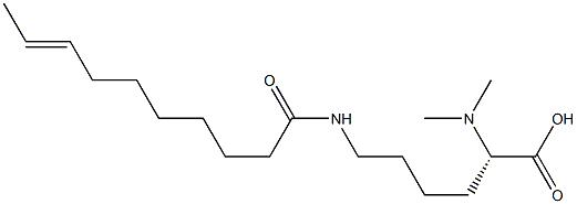 N6-(8-デセノイル)-N2,N2-ジメチルリシン 化学構造式
