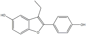 2-(4-Hydroxyphenyl)-3-ethylbenzofuran-5-ol,,结构式