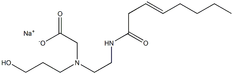 N-(3-Hydroxypropyl)-N-[2-(3-octenoylamino)ethyl]aminoacetic acid sodium salt Struktur