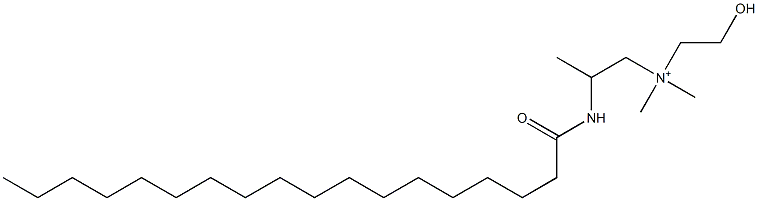 N-(2-ヒドロキシエチル)-N,N-ジメチル-2-(オクタデカノイルアミノ)-1-プロパンアミニウム 化学構造式