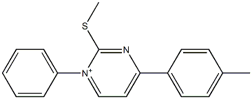 1-フェニル-4-(4-メチルフェニル)-2-メチルチオ-1-ピリミジニウム 化学構造式