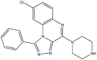 4-(1-ピペラジニル)-8-クロロ-1-フェニル[1,2,4]トリアゾロ[4,3-a]キノキサリン 化学構造式
