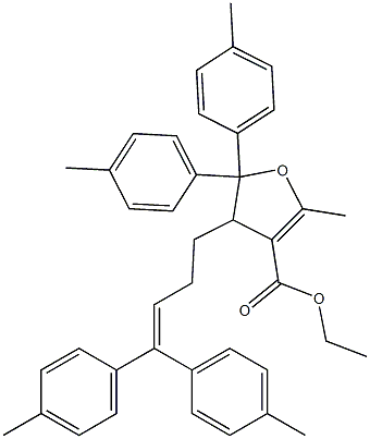 4,5-Dihydro-2-methyl-5,5-bis(4-methylphenyl)-4-[4,4-bis(4-methylphenyl)-3-butenyl]furan-3-carboxylic acid ethyl ester Structure