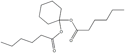 Dihexanoic acid 1,1-cyclohexanediyl ester Struktur