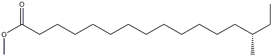 [S,(+)]-14-メチルパルミチン酸メチル 化学構造式