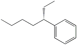 [S,(+)]-3-フェニルヘプタン 化学構造式
