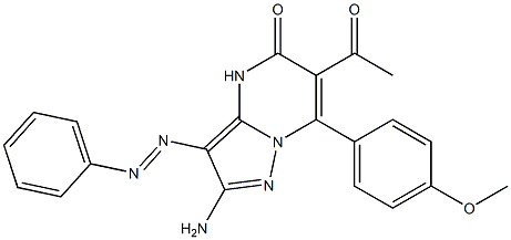 2-Amino-3-phenylazo-6-acetyl-7-(4-methoxyphenyl)pyrazolo[1,5-a]pyrimidin-5(4H)-one|