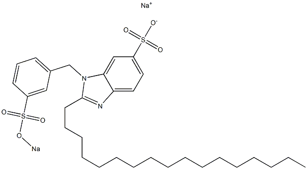 1-[3-(Sodiooxysulfonyl)benzyl]-2-heptadecyl-1H-benzimidazole-6-sulfonic acid sodium salt 结构式