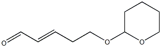(2E)-5-[(テトラヒドロ-2H-ピラン)-2-イルオキシ]-2-ペンテナール 化学構造式