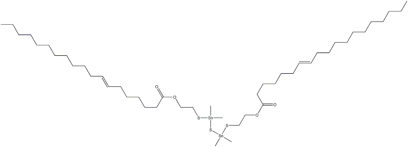 Bis[dimethyl[[2-(6-octadecenylcarbonyloxy)ethyl]thio]stannyl] sulfide 结构式