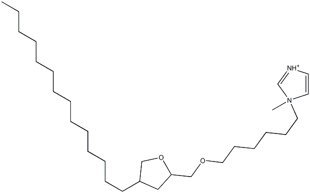 1-[6-((Tetrahydro-4-tetradecylfuran)-2-ylmethoxy)hexyl]-1-methylimidazolium Structure