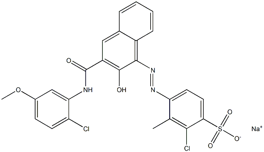 2-Chloro-3-methyl-4-[[3-[[(2-chloro-5-methoxyphenyl)amino]carbonyl]-2-hydroxy-1-naphtyl]azo]benzenesulfonic acid sodium salt|