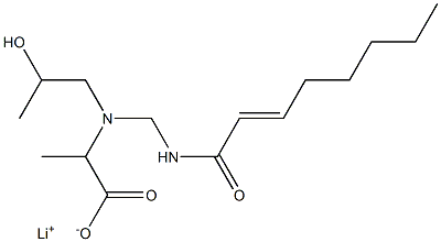 2-[N-(2-ヒドロキシプロピル)-N-(2-オクテノイルアミノメチル)アミノ]プロピオン酸リチウム 化学構造式