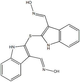 2,2'-Thiobis(1H-indole-3-carbaldehyde oxime),,结构式
