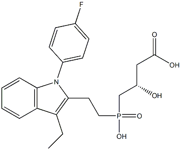 (3S)-3-Hydroxy-4-[hydroxy[2-[1-(4-fluorophenyl)-3-ethyl-1H-indol-2-yl]ethyl]phosphinyl]butyric acid Structure