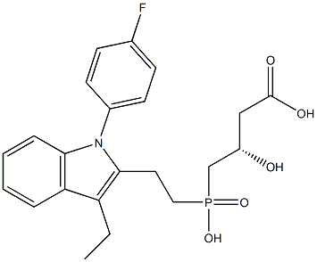 (3S)-3-Hydroxy-4-[hydroxy[2-[1-(4-fluorophenyl)-3-ethyl-1H-indol-2-yl]ethyl]phosphinyl]butyric acid 结构式