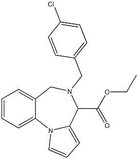 5-(4-Chlorobenzyl)-5,6-dihydro-4H-pyrrolo[1,2-a][1,4]benzodiazepine-4-carboxylic acid ethyl ester Structure