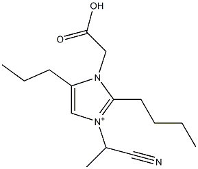 3-(1-Cyanoethyl)-2-butyl-5-propyl-1-(carboxymethyl)-1H-imidazol-3-ium,,结构式