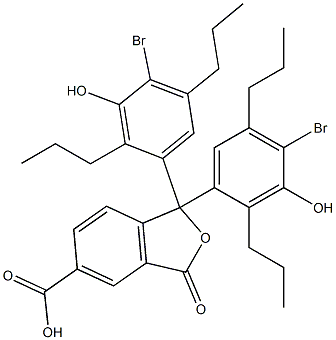 1,1-ビス(4-ブロモ-3-ヒドロキシ-2,5-ジプロピルフェニル)-1,3-ジヒドロ-3-オキソイソベンゾフラン-5-カルボン酸 化学構造式