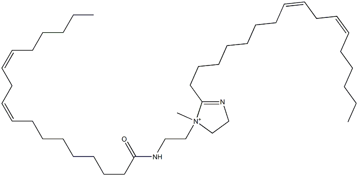 [2-[(8Z,11Z)-8,11-ヘプタデカジエニル]-4,5-ジヒドロ-1-メチル-1-[2-[[(9Z,12Z)-1-オキソ-9,12-オクタデカジエニル]アミノ]エチル]-1H-イミダゾール]-1-イウム 化学構造式