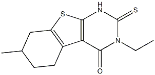 1,2,5,6,7,8-Hexahydro-3-ethyl-7-methyl-2-thioxo[1]benzothieno[2,3-d]pyrimidin-4(3H)-one 结构式