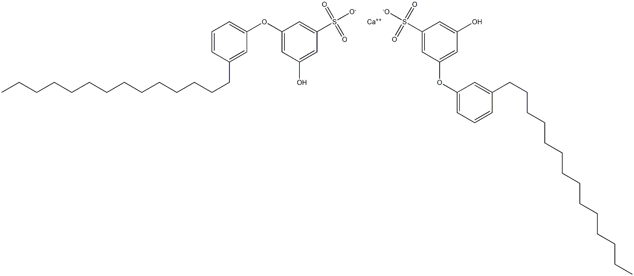 Bis(5-hydroxy-3'-tetradecyl[oxybisbenzene]-3-sulfonic acid)calcium salt,,结构式
