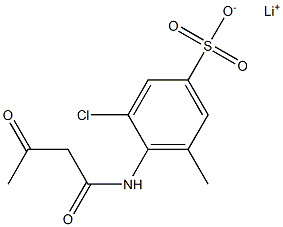 4-(Acetoacetylamino)-3-chloro-5-methylbenzenesulfonic acid lithium salt Struktur