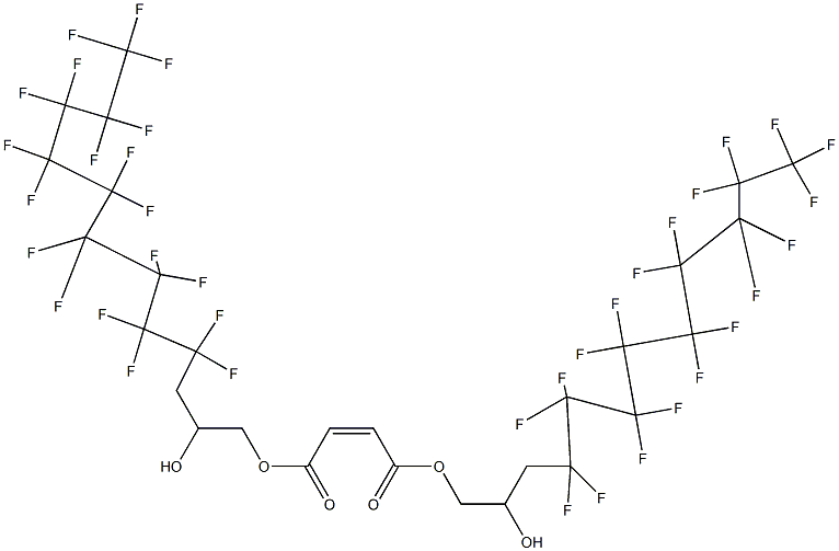 Maleic acid bis(2-hydroxy-4,4,5,5,6,6,7,7,8,8,9,9,10,10,11,11,12,12,12-nonadecafluorododecyl) ester Struktur
