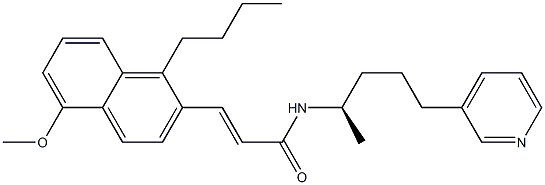 (E)-3-(1-Butyl-5-methoxynaphthalen-2-yl)-N-[(R)-1-methyl-4-(3-pyridinyl)butyl]acrylamide,,结构式