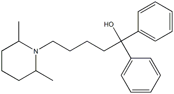 1,1-ジフェニル-5-(2,6-ジメチル-1-ピペリジニル)-1-ペンタノール 化学構造式
