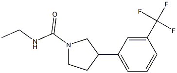 N-エチル-3-[m-(トリフルオロメチル)フェニル]-1-ピロリジンカルボアミド 化学構造式