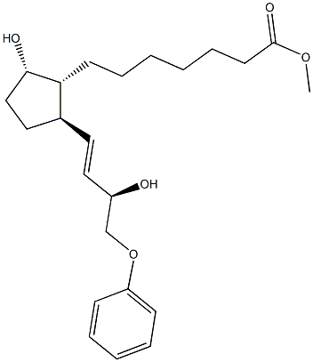 (9S,13E,15R)-9,15-ジヒドロキシ-16-フェノキシ-17,18,19,20-テトラノルプロスタ-13-エン-1-酸メチル 化学構造式