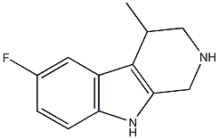 6-フルオロ-1,2,3,4-テトラヒドロ-4-メチル-9H-ピリド[3,4-b]インドール 化学構造式