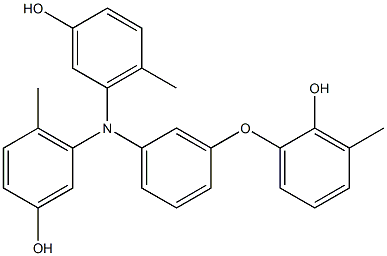 N,N-Bis(3-hydroxy-6-methylphenyl)-3-(2-hydroxy-3-methylphenoxy)benzenamine Struktur