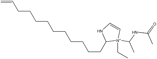 1-[1-(アセチルアミノ)エチル]-2-(11-ドデセニル)-1-エチル-4-イミダゾリン-1-イウム 化学構造式