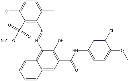  2-Chloro-5-methyl-6-[[3-[[(3-chloro-4-methoxyphenyl)amino]carbonyl]-2-hydroxy-1-naphtyl]azo]benzenesulfonic acid sodium salt