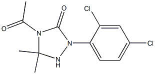 1-(2,4-Dichlorophenyl)-3,3-dimethyl-4-acetyl-1,2,4-triazolidin-5-one 结构式