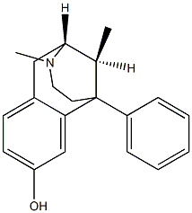 (2R,11S)-1,2,3,4,5,6-Hexahydro-3,11-dimethyl-6-phenyl-2,6-methano-3-benzazocin-8-ol,,结构式