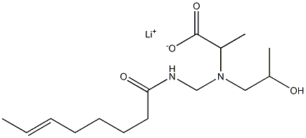 2-[N-(2-ヒドロキシプロピル)-N-(6-オクテノイルアミノメチル)アミノ]プロピオン酸リチウム 化学構造式