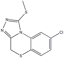 8-クロロ-1-(メチルチオ)-4H-[1,2,4]トリアゾロ[3,4-c][1,4]ベンゾチアジン 化学構造式