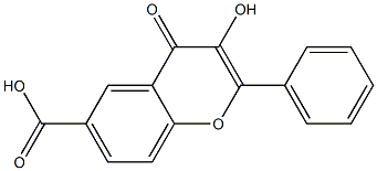 3-Hydroxy-4-oxo-2-phenyl-4H-1-benzopyran-6-carboxylic acid Structure