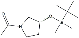(3R)-3-[[Dimethyl(tert-butyl)silyl]oxy]-1-acetylpyrrolidine Struktur