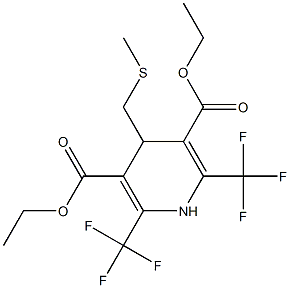 1,4-Dihydro-2,6-bis(trifluoromethyl)-4-methylthiomethylpyridine-3,5-dicarboxylic acid diethyl ester 结构式
