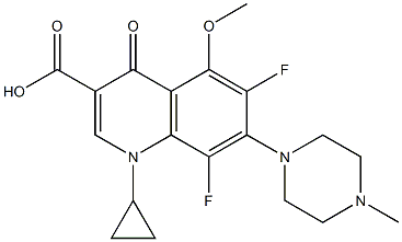 1-Cyclopropyl-6,8-difluoro-1,4-dihydro-5-methoxy-7-(4-methyl-1-piperazinyl)-4-oxoquinoline-3-carboxylic acid Structure