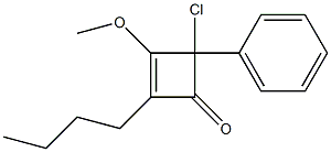2-Butyl-4-phenyl-4-chloro-3-methoxycyclobuta-2-en-1-one,,结构式